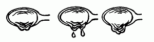 Courtesy of National Center for Home Food Preservation, the photo depicts the Sheet/Spoon Test in determining whether jam or jelly made without added pectin is done.