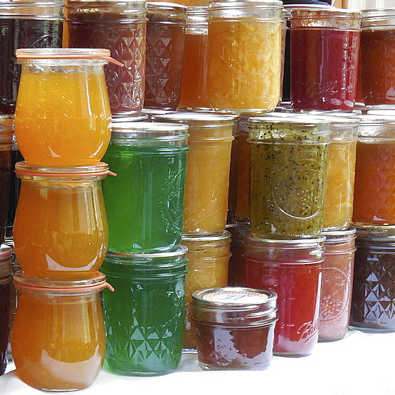 many jars of jam