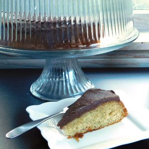 yogurt cake fudge icing