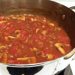 quick chasseur sauce in pot