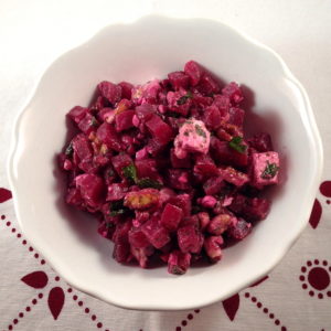 beet salad with feta and walnuts
