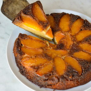 caramel peach upside down cake