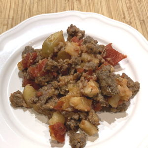 sausage hash on plate
