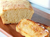 no-knead english muffin bread with slice
