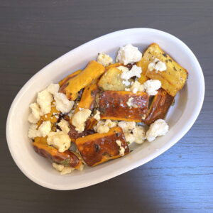 squash with lemon mint and feta